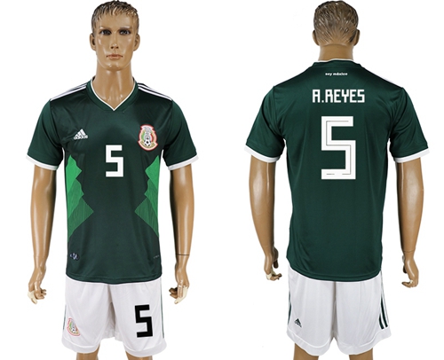 Mexico #5 A.Reyes Green Home Soccer Country Jersey - Click Image to Close